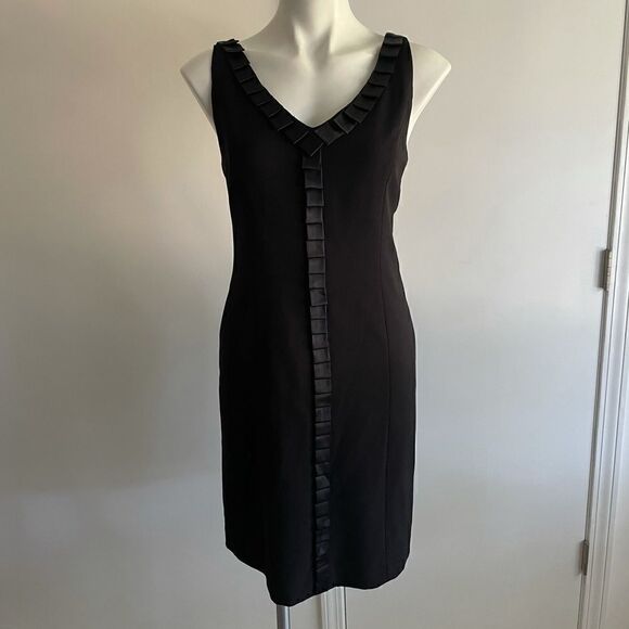 BLACK DRESS WITH RUFFLES  - Picture 2 of 7
